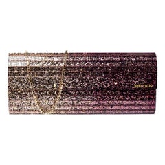 Jimmy Choo Purple Ombre Glitter Acrylic Sweetie Chain Clutch