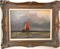 Sailboats At The Sea 19th Century British School