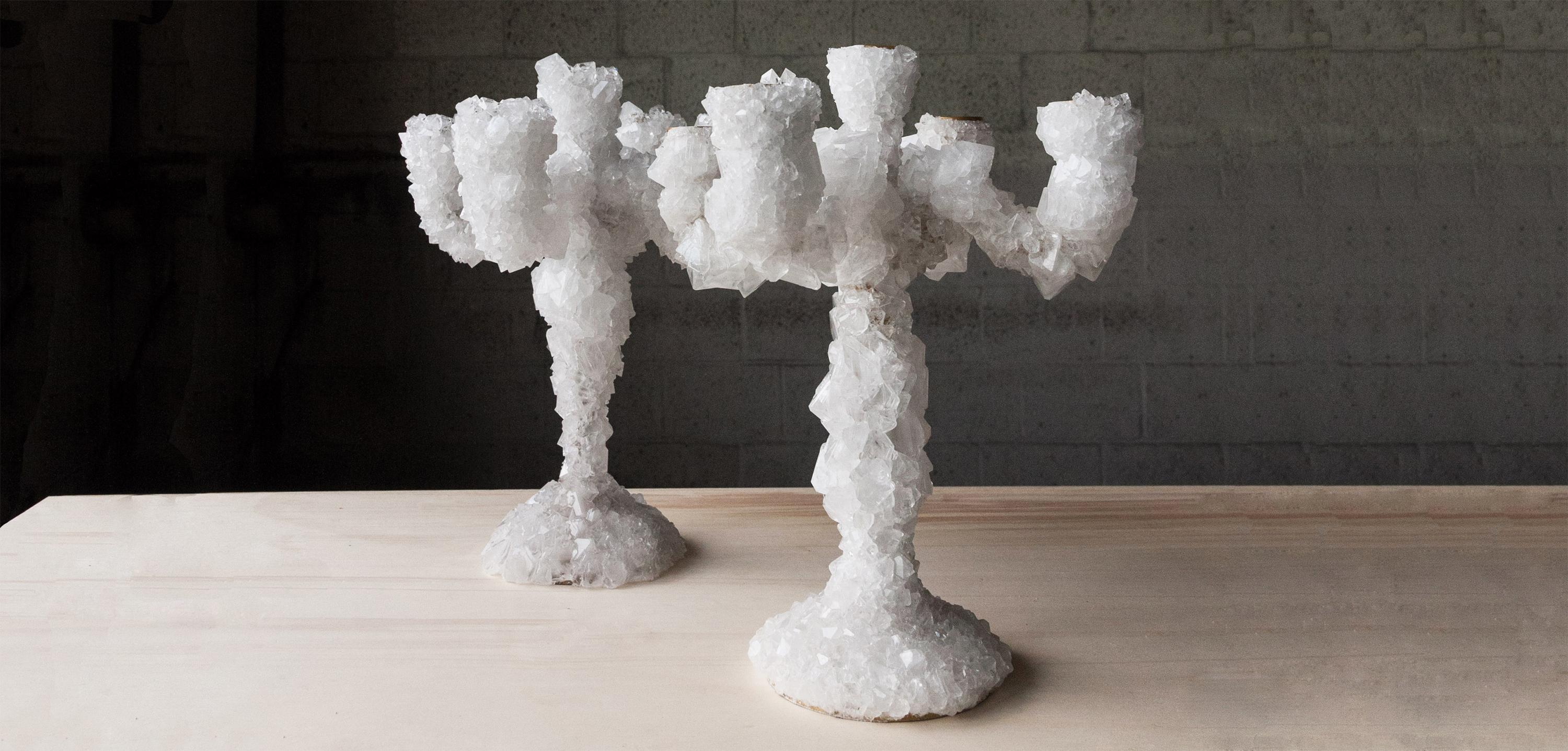 Organic Modern Large Crystals Overgrown Candelabra, Mark Sturkenboom For Sale