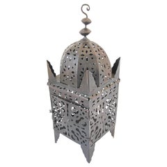 Large Moroccan Moorish Hurricane Metal Candle Lantern