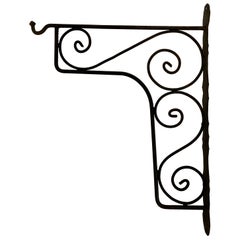 Large Wrought Iron Scrolling Wall Mounted Bracket for Lanterns or Signs