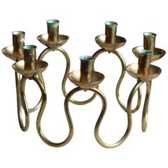 Lars Holmström, Organic Candelabra, Brass, for Svenskt Tenn, Sweden, 1950s