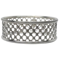 Lattice Lace Sterling Silver Bangle Bracelet