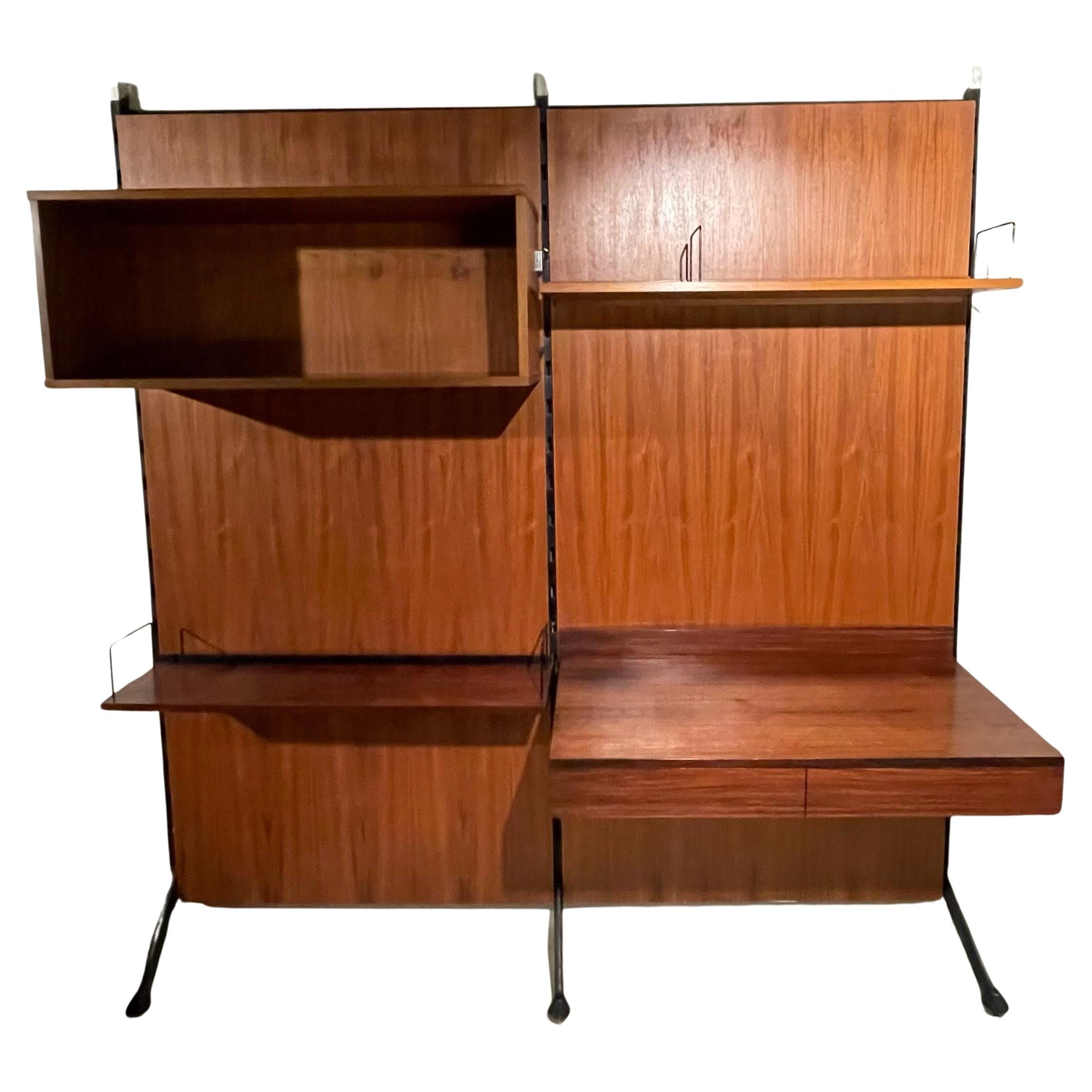 Urio modular bookcase in teak by Ico & Luisa Parisi for Mim, Rome, 1960s