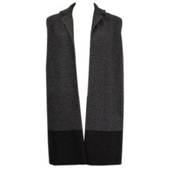 LORO PIANA grey cashmere Open Vest Jacket S