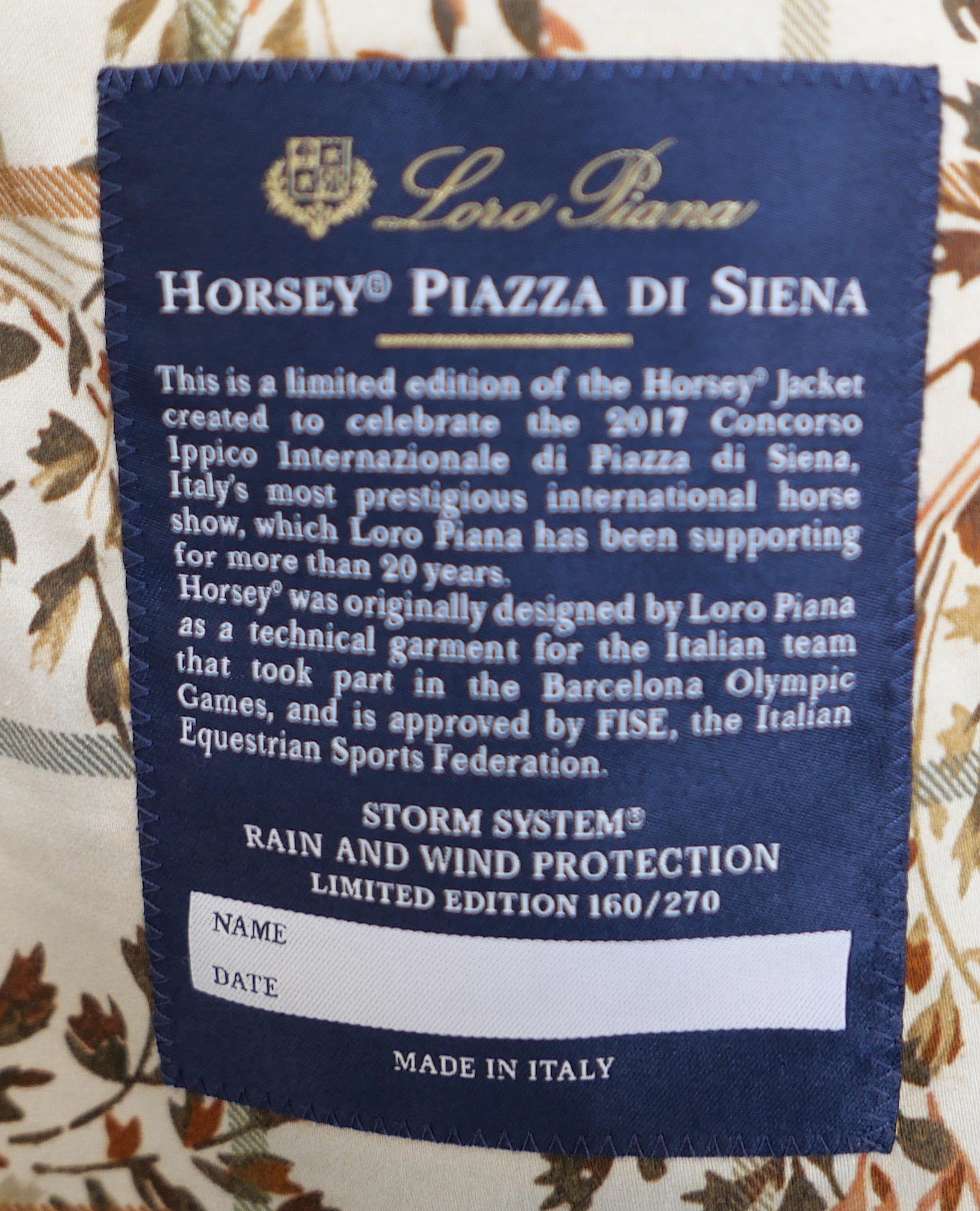 Loro Piana Horsey Jacket 2017 Piazza di Siena Ltd Edition  For Sale 9