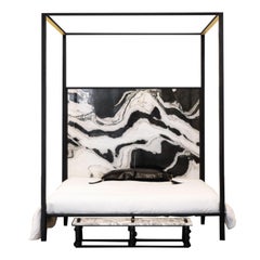 Marble and Steel Canopy Bed