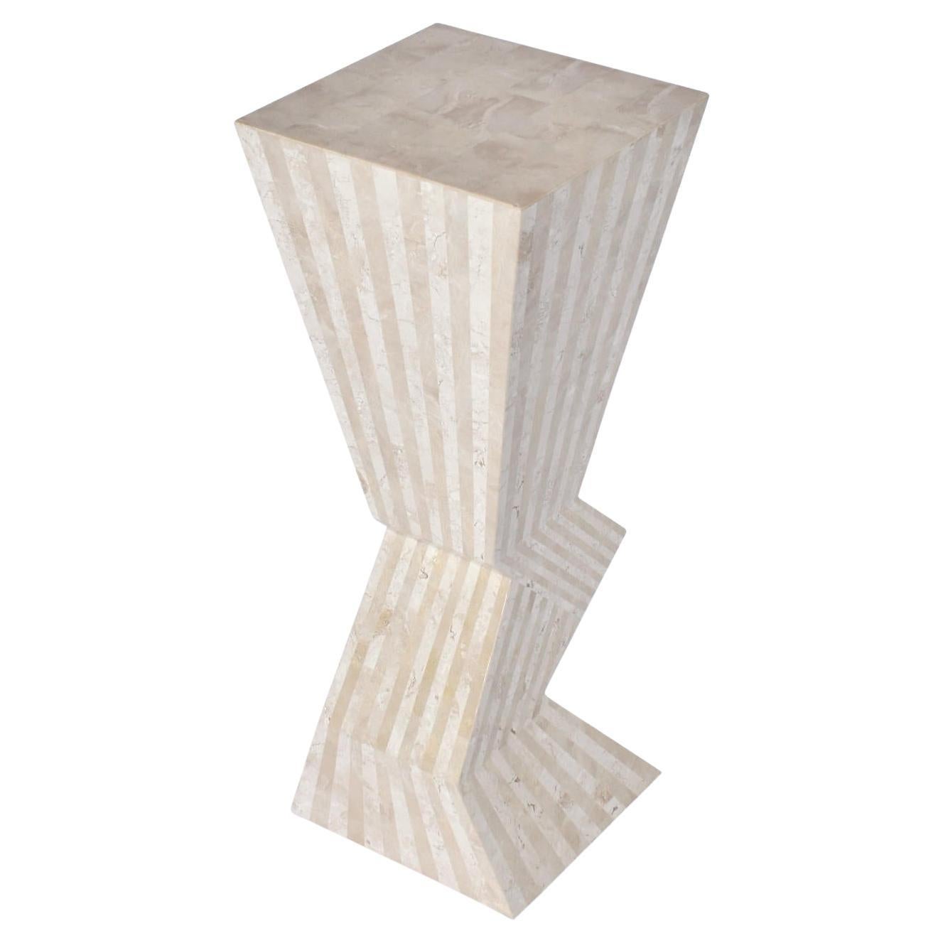 Marquis Collection of Beverly Hills Zig Zag Tessellated Stone Display Pedestal