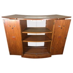 Midcentury Teak Flip Top Home Cocktail Bar Space Saving by Turnidge of London