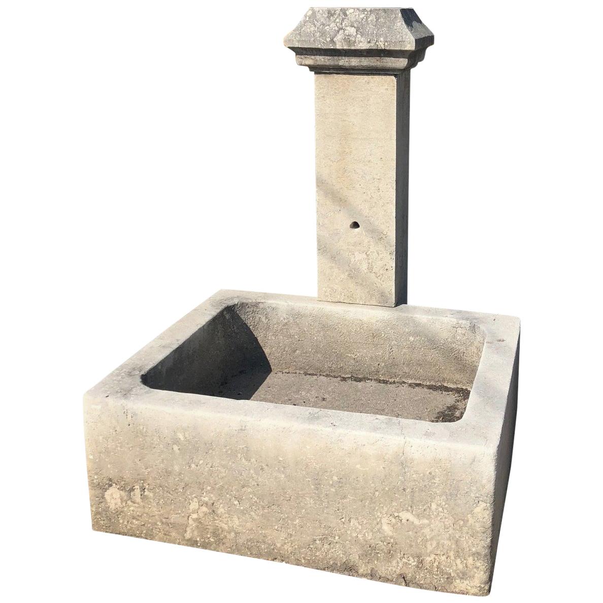 Modern Limestone Wall Fountain