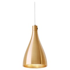 Narrow Swell String Pendant Light in Brass by Pablo Designs