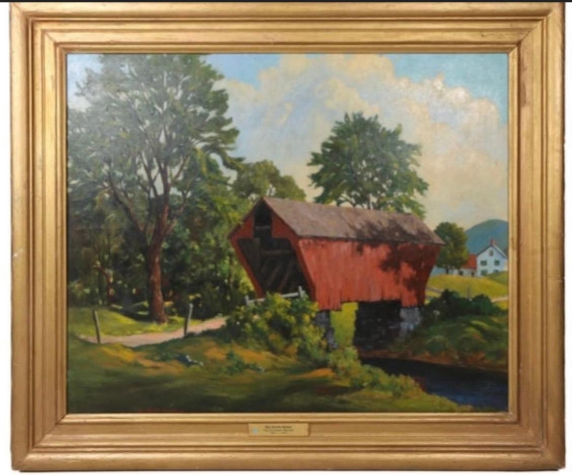 “The Covered Bridge“ - Painting by Nell Walker Warner