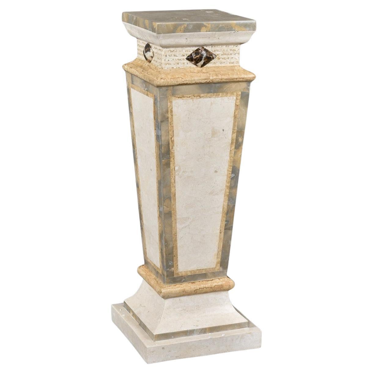 Neo Deco Maitland Smith Tessellated Stone Display Pedestal