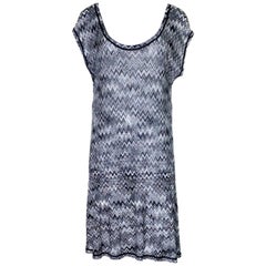 NEUes Missoni Monochromes charakteristisches Zickzack-Strickkleid mit Zickzackmuster 