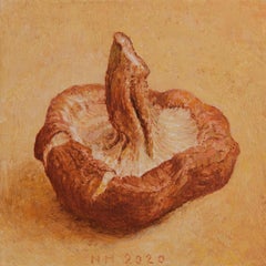 ''Shiitake'' Contemporary Dutch Miniature Still Life Painting of a Shiitake