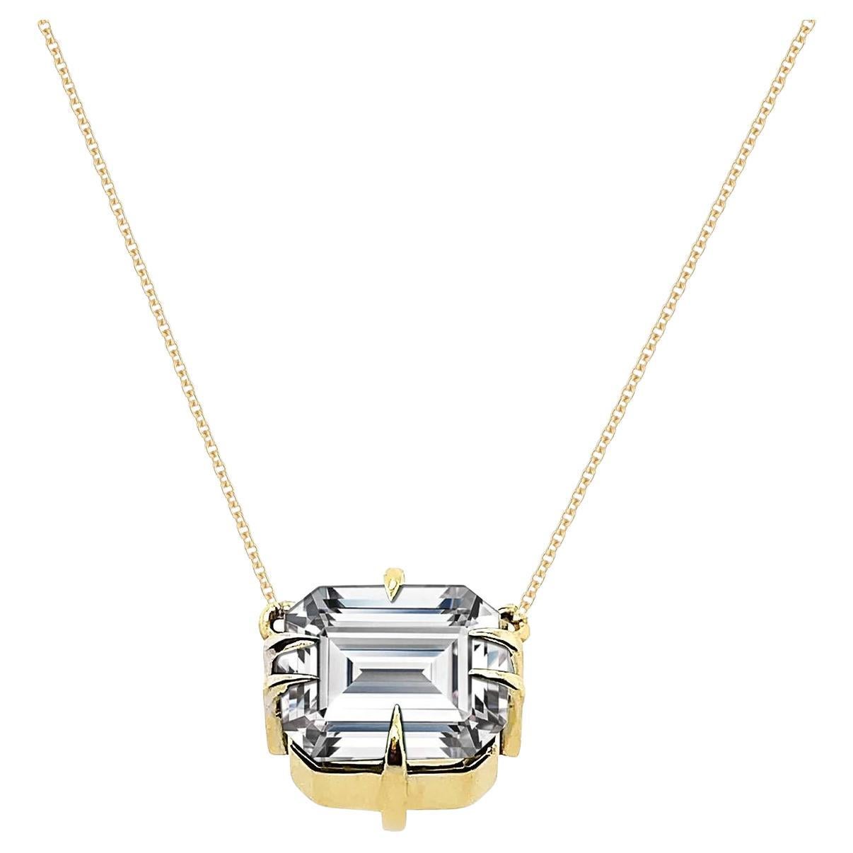 O.50ct Bold Emerald cut Diamond Icon pendant in 18ct Gold