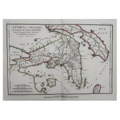 Antike antike Karte des antiken Griechenlands Attica, Athen, 1785