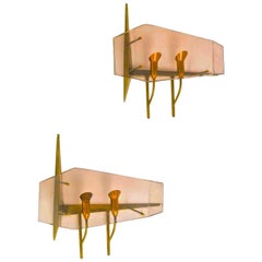 Oscar Torlasco for Stilux Milano Pair of Sconces