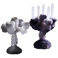 Pair of Crystal Overgrown Candelabras, Mark Sturkenboom