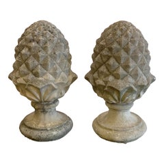 Pair of Large English Garden Stone Finials