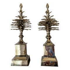 Pair of "Pommes de Pin" Pinecones in Nickel