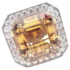 Pasquale Bruni Diamond Citrine Large White Gold Ring