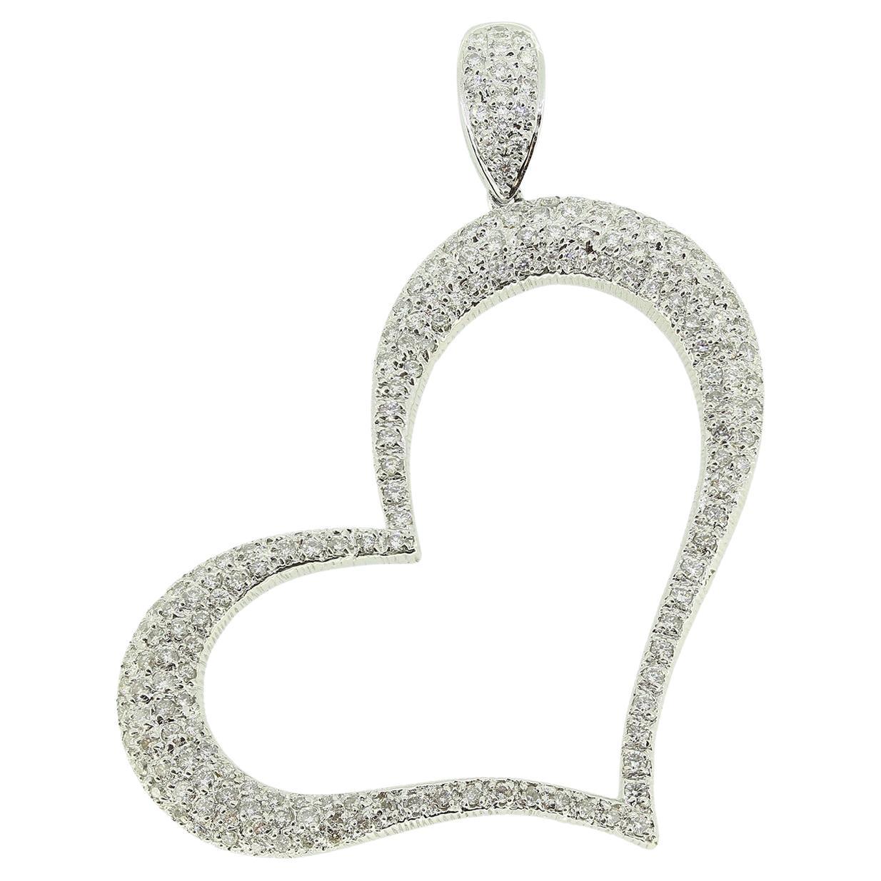 Pavé Set Diamond Heart Pendant