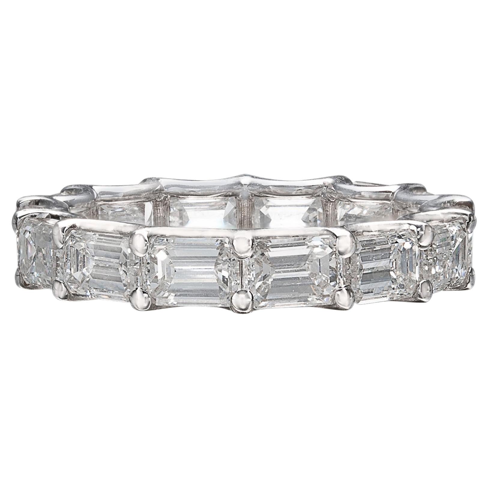 Phenomenal Emerald Cut Diamond Eternity Band