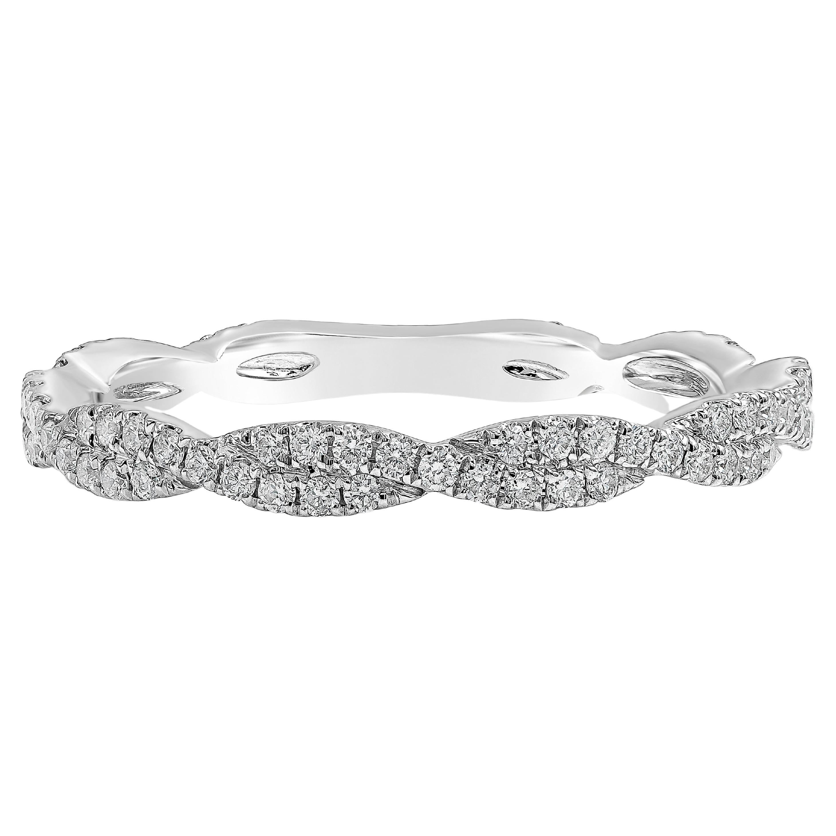 Roman Malakov 0.36 Carats Round Diamond Infinity Eternity Wedding Band Ring 