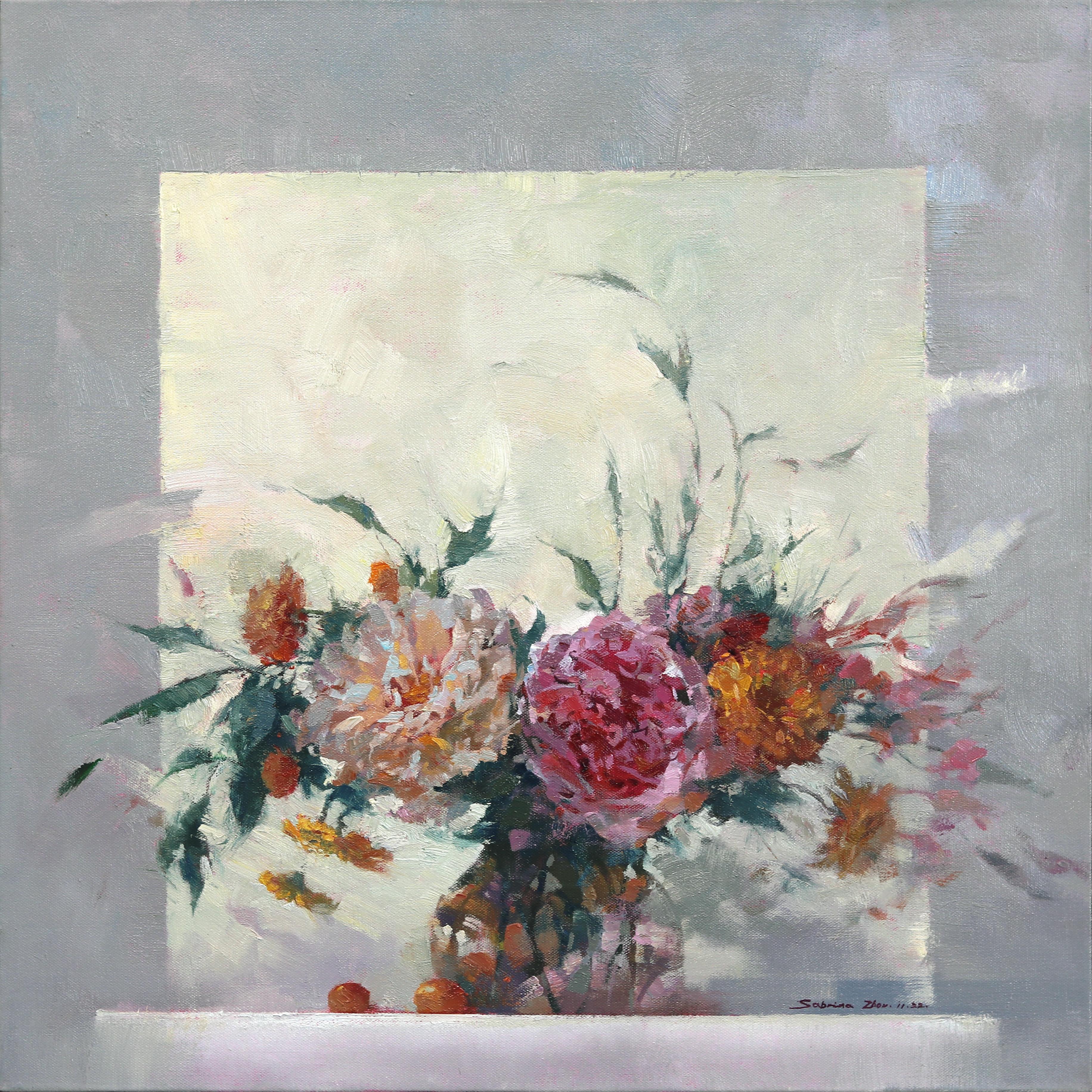 Breath of the Peonies - Impressionist Floral Still-Life Painting on Canvas