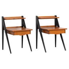 Scandinavian Modern Pair of Teak Nightstands