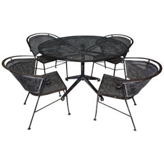 Set of 5 Round Patio Garden Table Dining Set