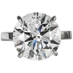 Shreve, Crump & Low GIA Certified 8.04 Carat F S12 Round Brilliant Diamond Ring