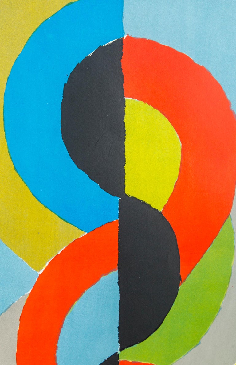 Sonia Delaunay Geometric Lithograph, 1962 For Sale at 1stdibs