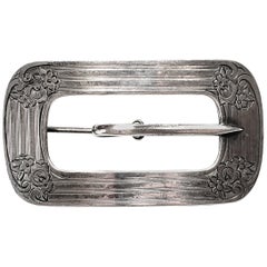 Sterling Silver Belt Buckle Pin / Brooch