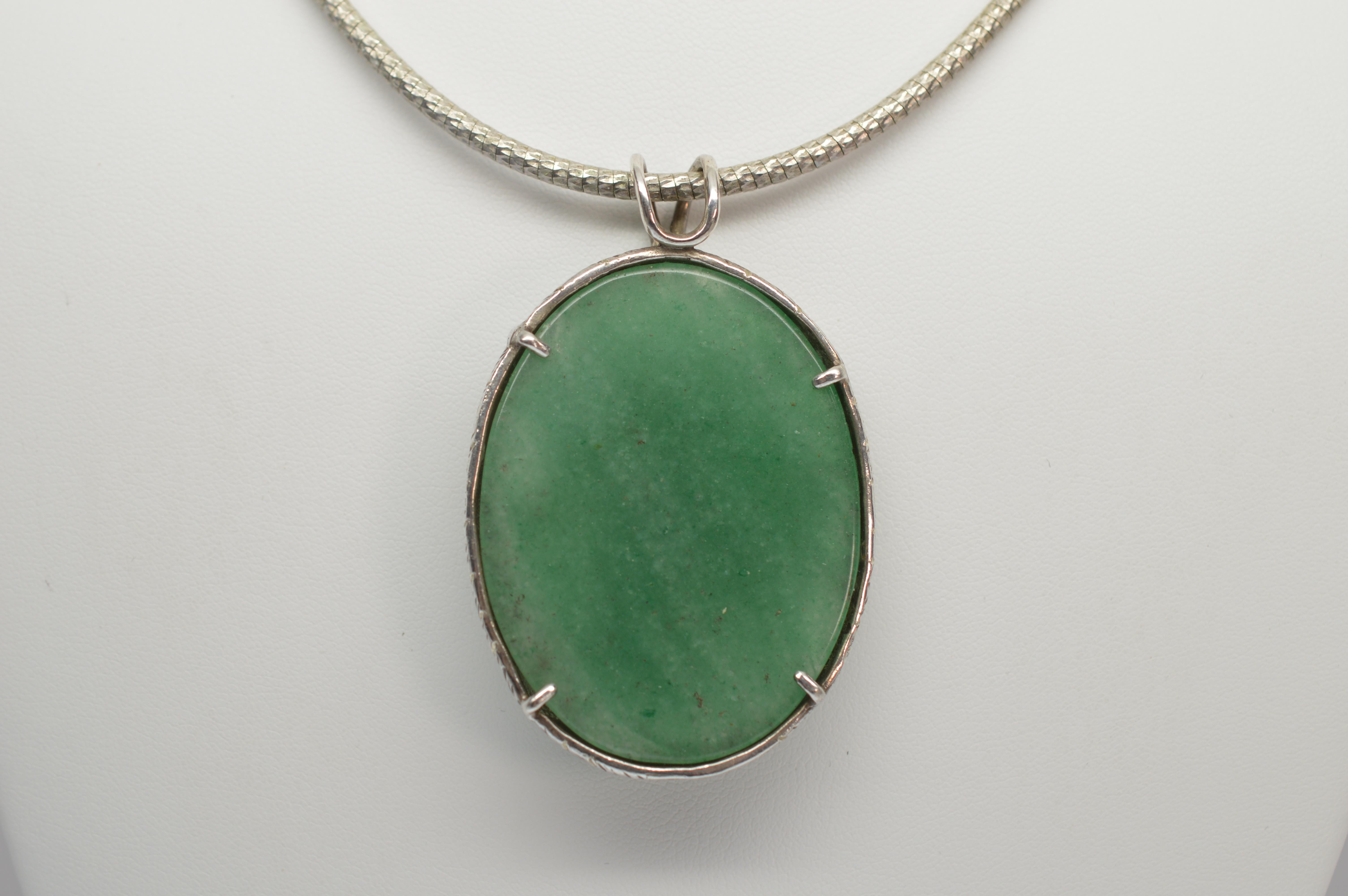 jade and silver necklace