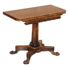 Stunning Original J Kendell & Co circa 1830 Redwood Tea Card Table Sublime