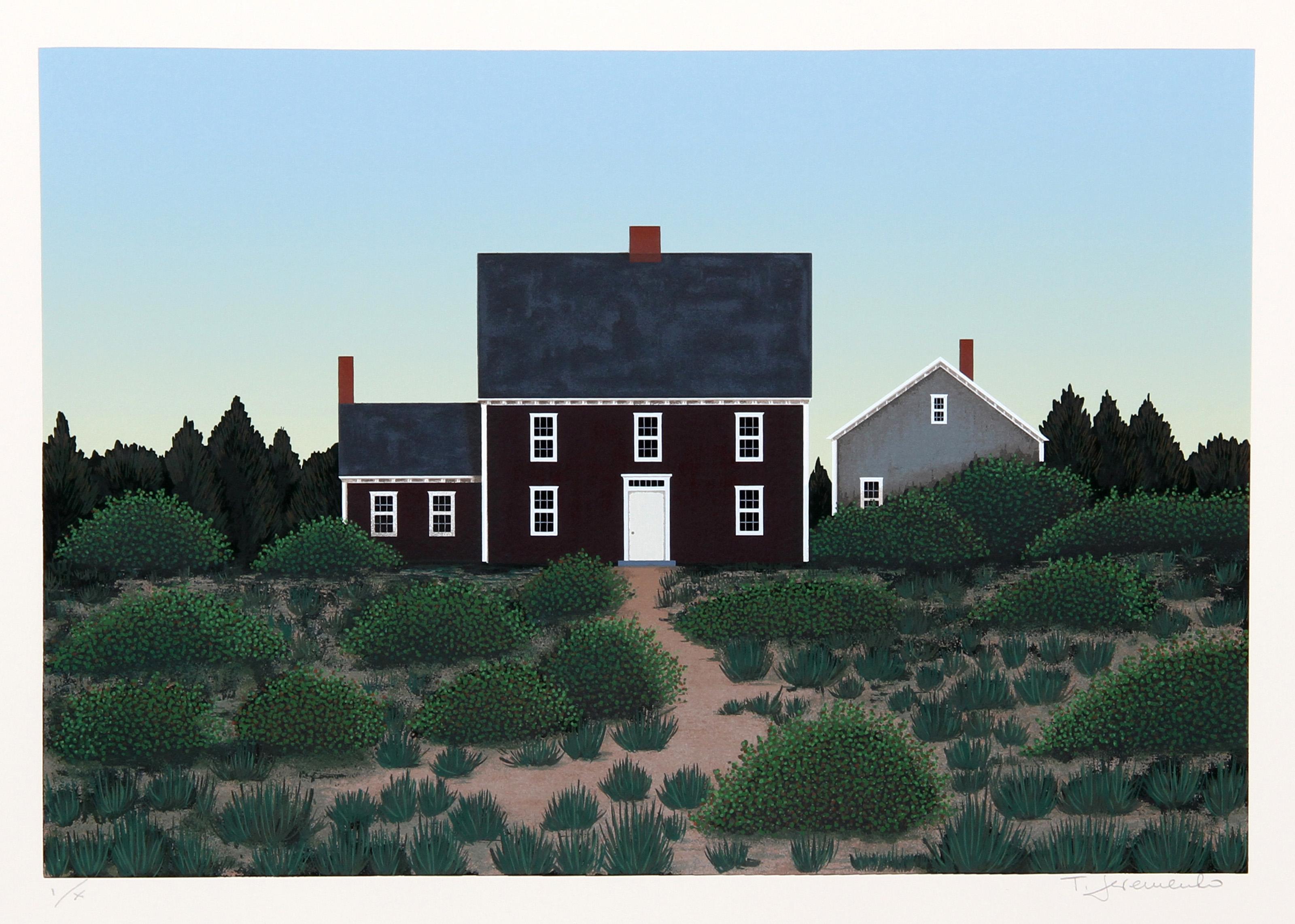 Dunes, Folk Art Screenprint by Ted Jeremenko