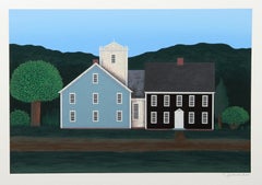 Farmhouse 3, Folk Art Screenprint by Ted Jeremenko