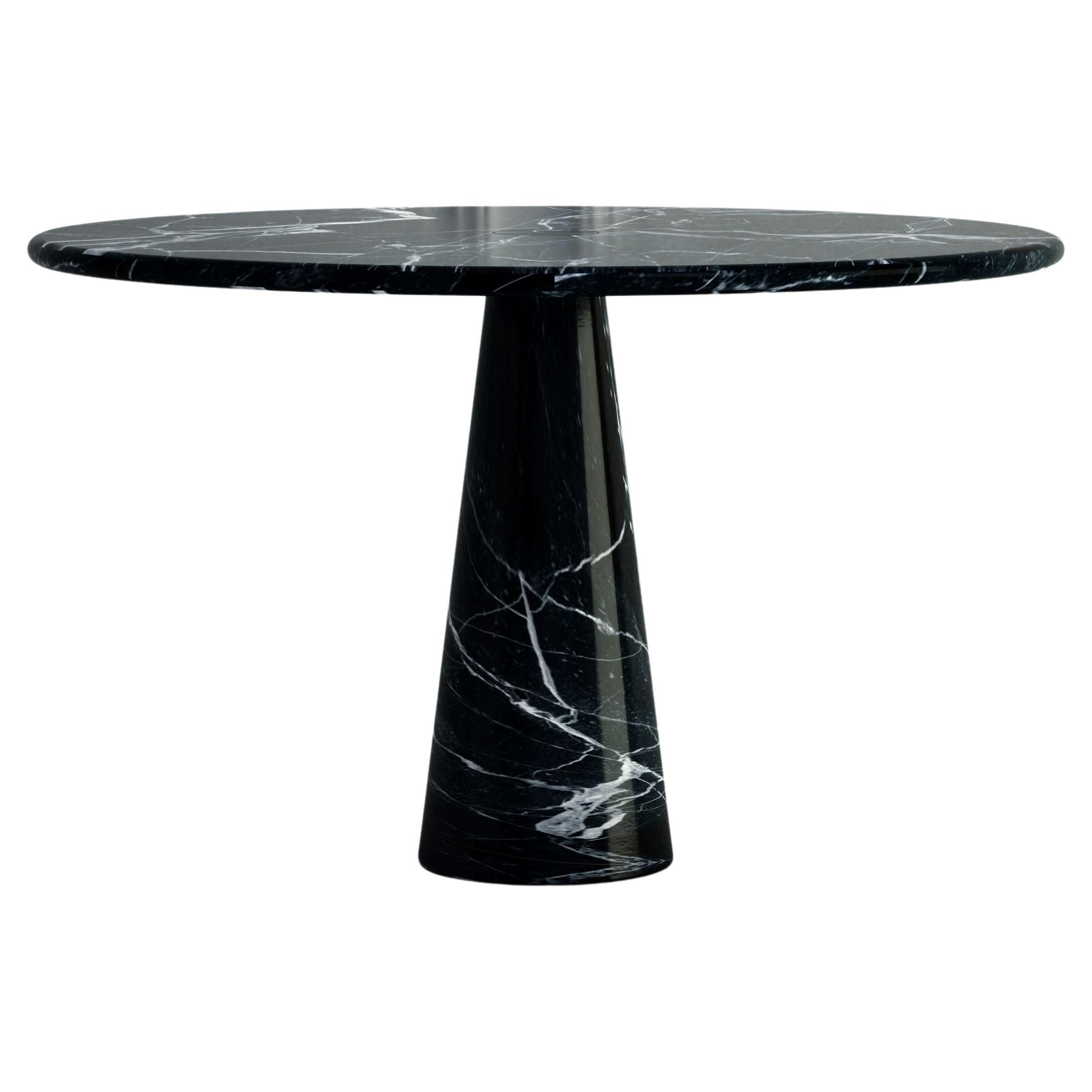 The Margaux: A Modern Small Stone Dining Table with Round Top and a Conical Base