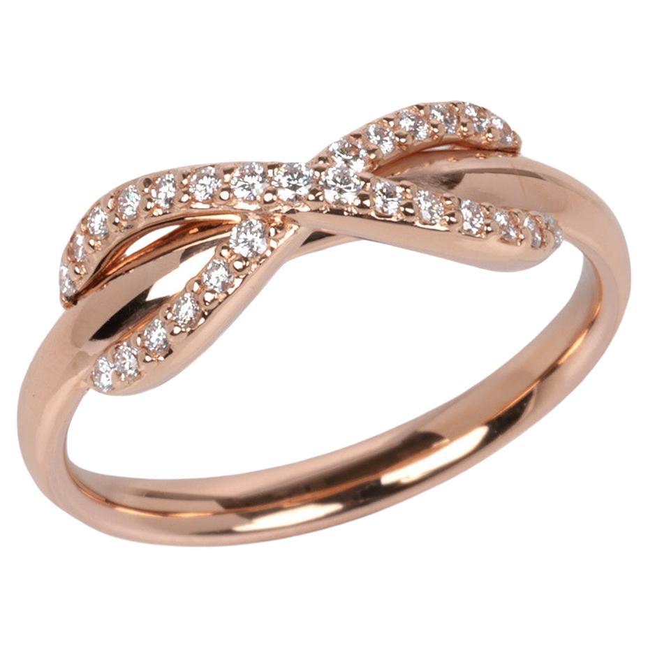 Tiffany & Co. Diamond Set 18ct Rose Gold Infinity Ring