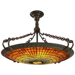 Tiffany Studios New York "Geometric Tile" Chandelier