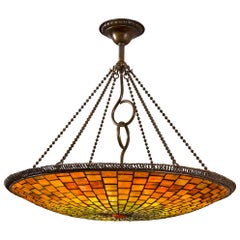 Tiffany Studios New York "Geometric Turtleback" Chandelier