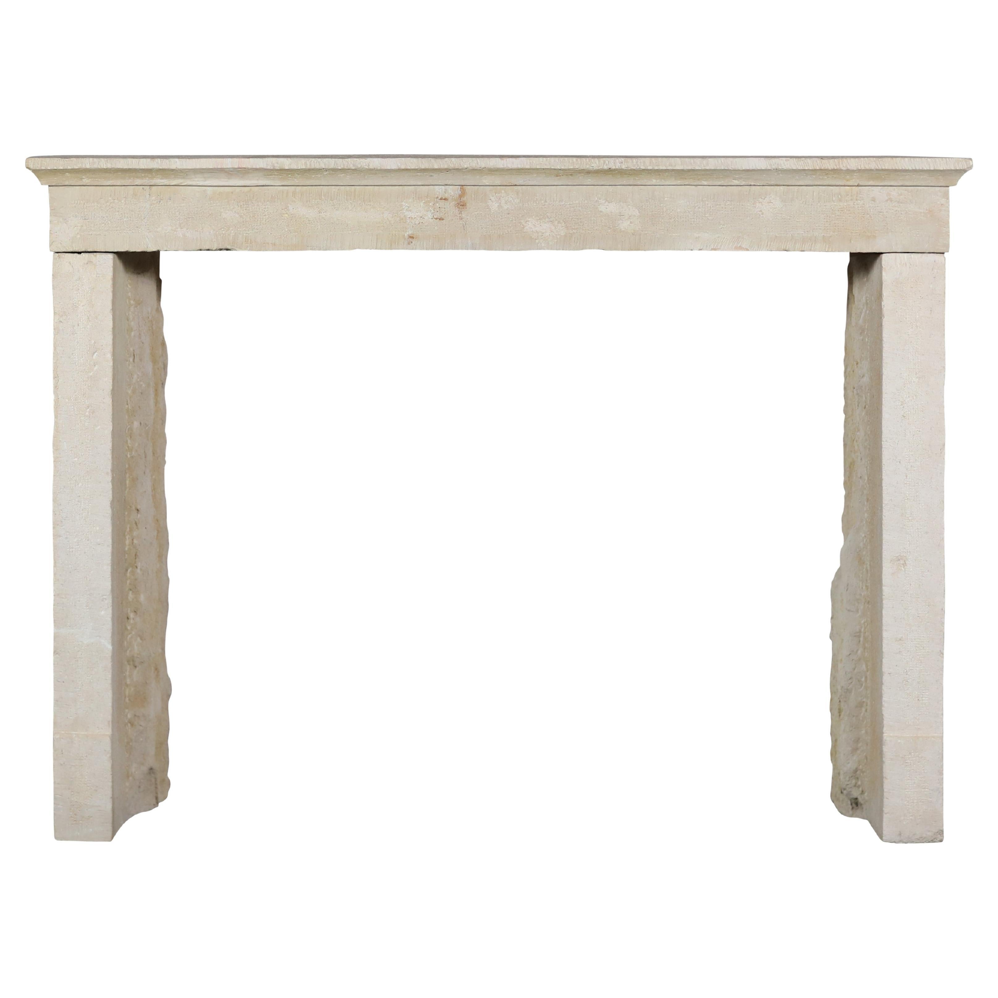 Timeless French Beige Reclaimed Limestone Fireplace Surround