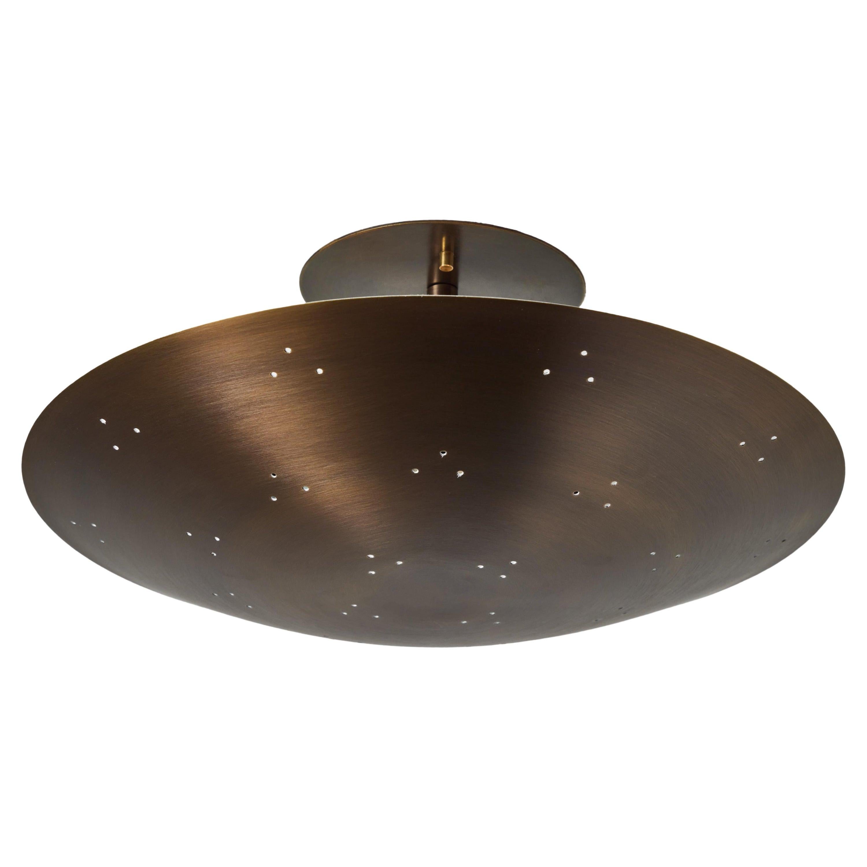 Raul Reyes 'Rey 14' Perforated Brass Dome Ceiling Lamp For Sale 2