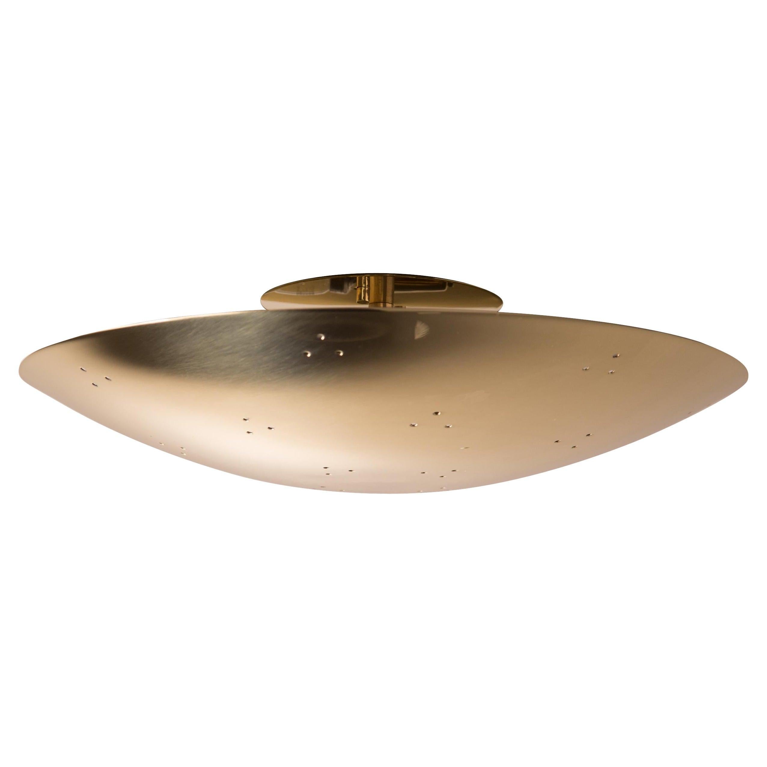 Raul Reyes 'Rey 14' Perforated Brass Dome Ceiling Lamp For Sale 3