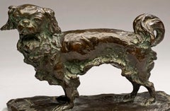 Antique Bronze Dog Portrait of a Cavalier King Charles "Thigley" circa 1905