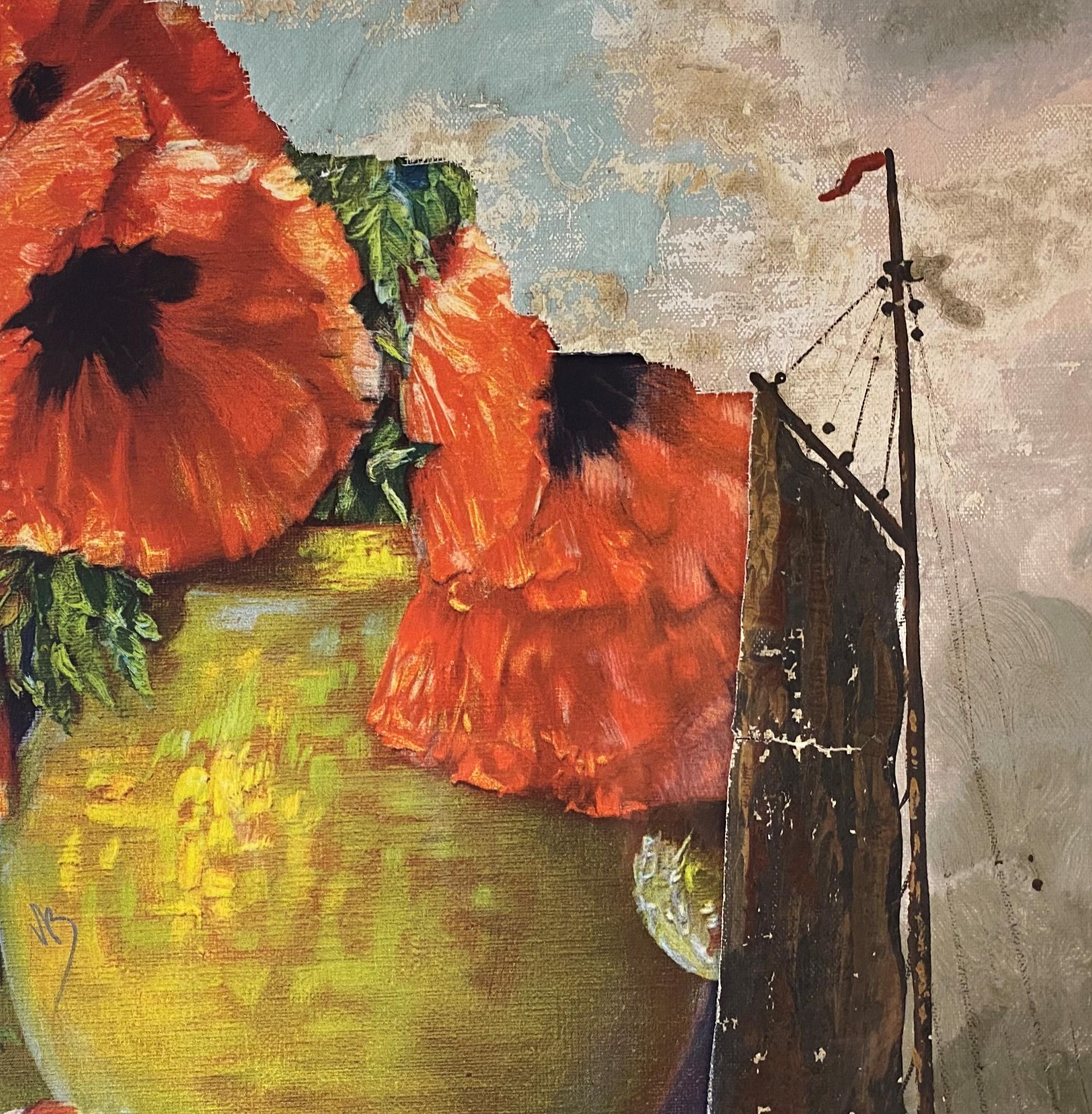 poppies in a boat painting