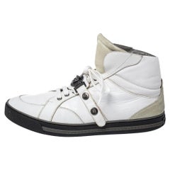 Versace White Leather Medusa High Top Sneakers Size 45