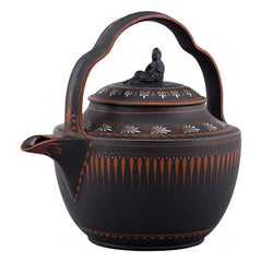 Wedgwood Black Basalt and Encaustic Enamel Rum Kettle